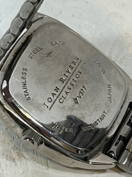 VTG Joan Rivers Classic Collection Crystal Face Silver-Tone Metal Bracelet Watch main image 6